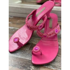 Pink Ann Marino Toe Ring Sandals. Size 10.